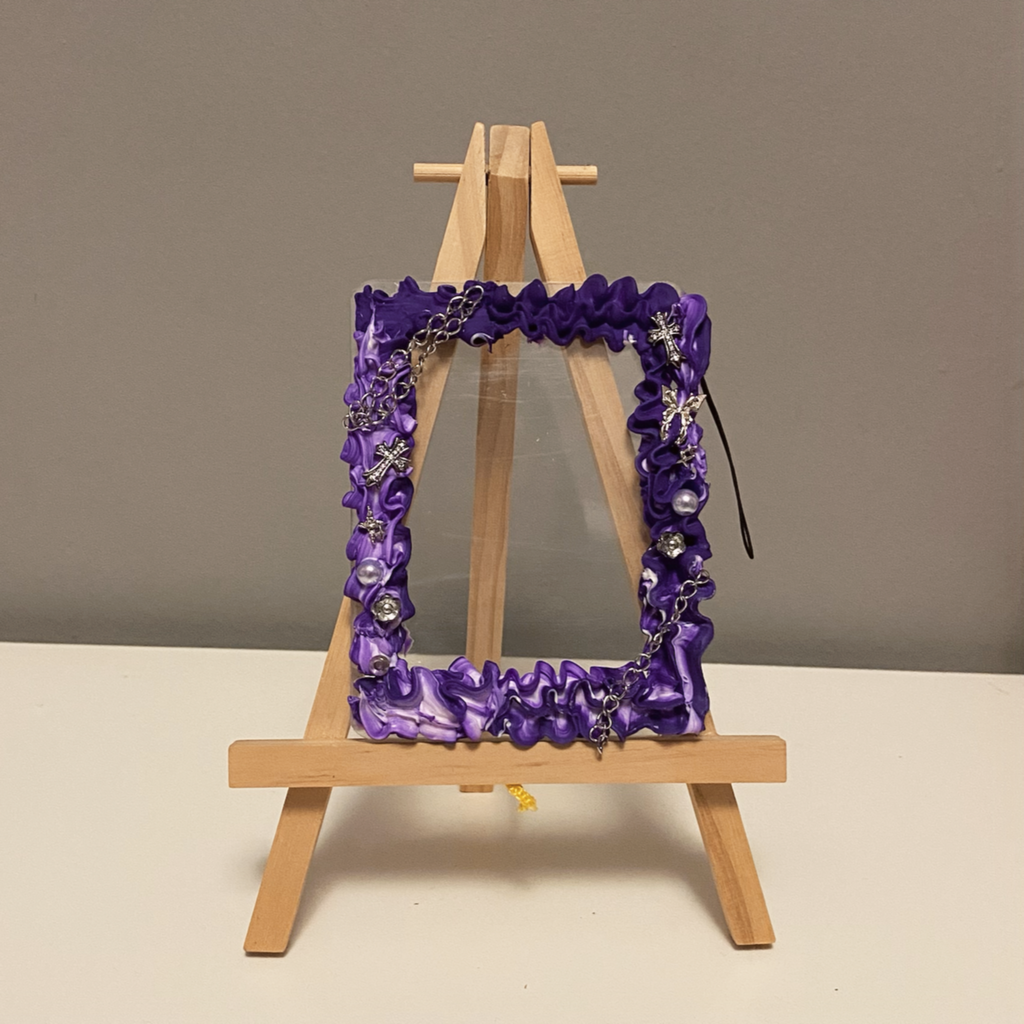 Purple Cream Glue Toploader with strap