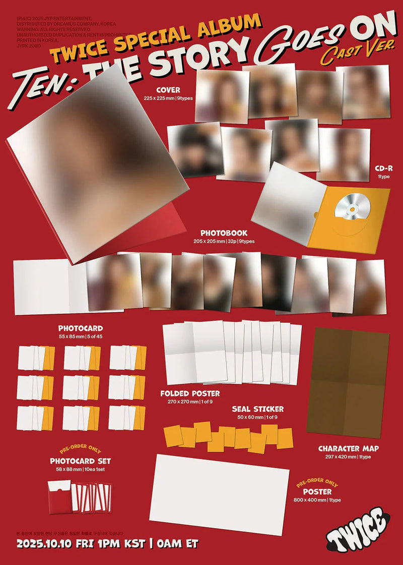TWICE - TEN : THE STORY GOES ON (CAST VERSION) + BDM PHOTOCARD