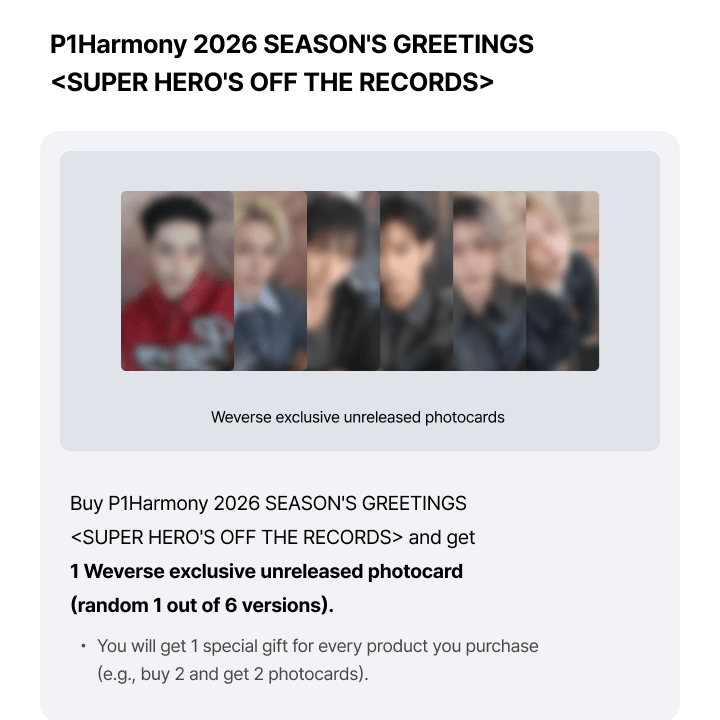P1HARMONY - 2026 Season’s Greetings [SUPER HERO'S OFF THE RECORDS]